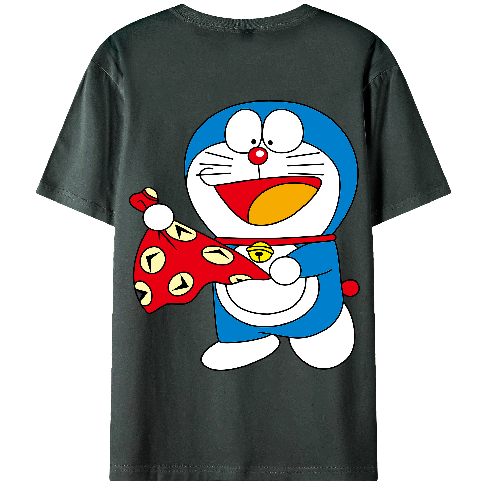 （画像用） ドラえもん Doraemon 綿100％ メンズ半袖Tシャツ（バックプリント） 通気性